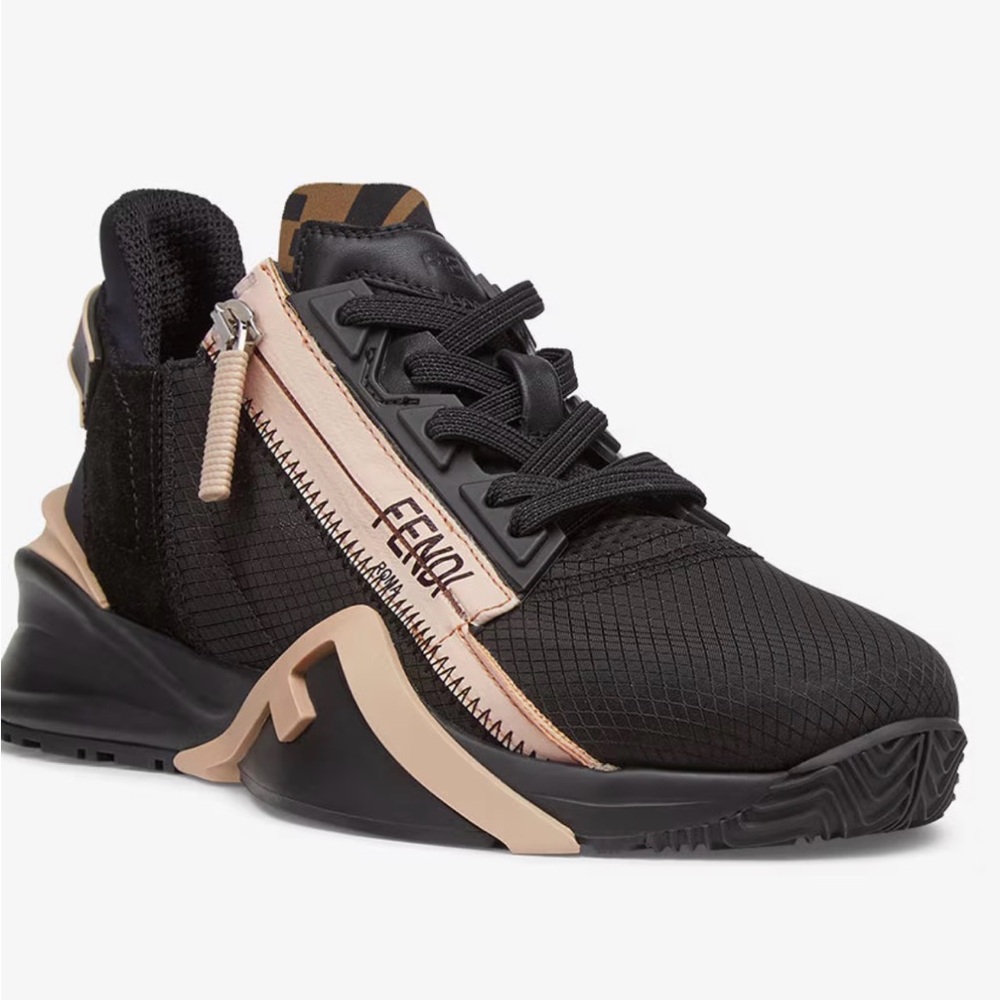 Fendi Black and Beige Women's Sneakers